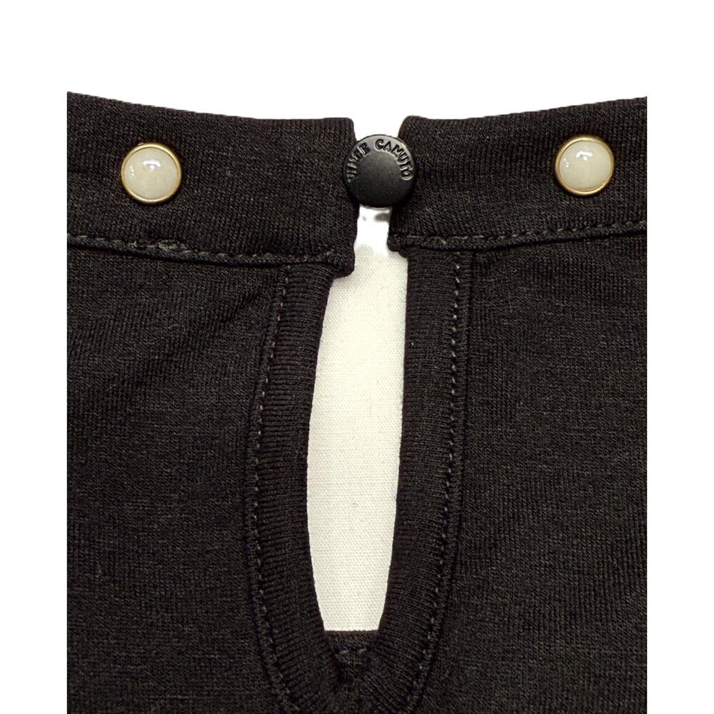 Vince Camuto black knit short sleeve top with sequin accents, Embellished Neck - Picture 5 of 9